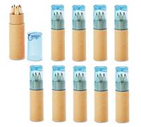 noTrash2003 12 juegos de 6 bolígrafos Mini-pins para niños certificados con sacapuntas EN71-1, -2 y -9 para regalos de cumpleaños (azul)