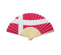 noTrash2003 2 abanicos de bambú con banderas de países con revestimiento de papel, abanicos chinos, abanicos plegables, para vacaciones, fiestas, bodas, accesorios decorativos, Danmark