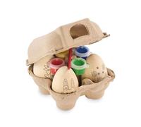 noTrash2003 2 juegos de pintura de Pascua - 4 huevos de Pascua de madera para pintar con 4 colores a base de agua y pinceles | Kit creativo para niños y familia | Entrega en caja de huevos
