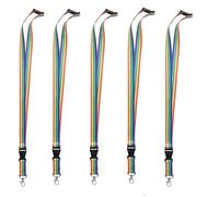 noTrash2003 Arco iris Rainbow Llavero Lanyard Portatarjetas con mosquetón de metal, cierre de seguridad y mosquetón desmontable LGBT/LGBTQIA+ diseño orgullo mostrar tolerancia, arcoiris, 56 cm Länge (