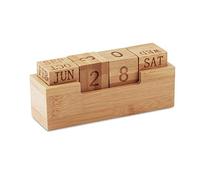 Notrash2003 - Calendario perpetuo de madera de bambú para oficina y escritorio