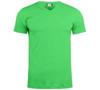 noTrash2003 Clique Basic - Camiseta de manga corta para hombre con cuello en V, manga corta, corte ajustado, banda para el cuello, puños traseros con elastano, 145 g/m², certificado Oeko-Tex, verde