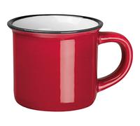 noTrash2003 Juego de 4 tazas de espresso en estilo retro vintage de cerámica con 60 ml de aspecto nostálgico (rojo (4))