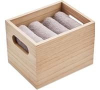 noTrash2003 Juego de 4 toallas de invitados de algodón de 300 g/m² en caja de madera, 31 cm x 28 cm, toalla en tres absorbentes, de secado rápido y decorativa (gris claro)