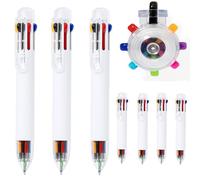 noTrash2003 Juego de bolígrafos 4 piezas y ocho colores, bolígrafos de 8 colores en blanco con 8 colores diferentes, bolígrafos multicolores para escuelas, oficinas, catering