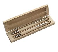 noTrash2003 Juego de Escritura sostenible Certificado de Madera de Haya con bolígrafo de Escritura Azul y portaminas en Estuche de Madera de Haya, 100-4519