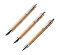 notrash2003® - Juegos de bolígrafos de distintas cantidades fabricados en madera de bambú, color Negro 3 unidades