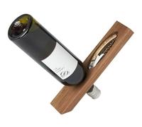 noTrash2003 Soporte para botellas de vino de madera de acacia en diseño clásico, también como objeto decorativo con cuchillo de camarero integrado, certificado FSC