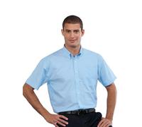noTrash2003® Z933 - Camisa de manga corta, para hombre, tejido Oxford, hombre, Oxford Blue, xx-large