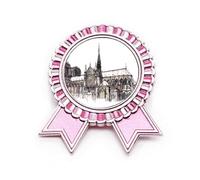 Notre-Dame de in Paris France - Broche de insignia rosa para ganador de medalla, Medium, Metal