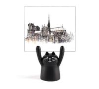 Notre-Dame de in Paris France - Soporte para notas, diseño de gato negro