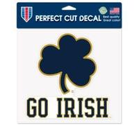 Notre Dame Fighting Irish SHAMROCK/GO IRISH Calcomanía de color de corte perfecto, 8 x 8 pulgadas