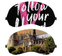 Notre Dame - Paquete de 2 antifaz para dormir, bloqueo de luz de amanecer, para mujeres y hombres, máscara de ojos transpirable