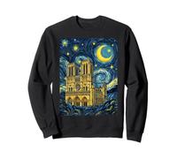 Notre Dame París Francia Noche Estrellada Historia del Arte Presente Sudadera