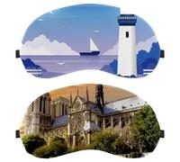 Notre Dame Sunrise - Máscara de ojos transpirable para dormir de 2 piezas, para hombres y mujeres, sin presión ocular para dormir