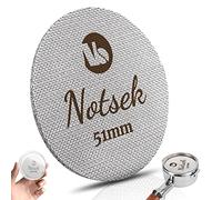 NOTSEK Pantalla de 51 mm Espresso Puck con caja de almacenamiento acrílica, pantalla de filtro de café espresso de acero inoxidable de 1,7 mm de grosor de 150 μm 316L, pantalla de portafiltro Espresso