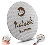 NOTSEK Pantalla de disco espresso de 53,5 mm con caja de almacenamiento acrílica, pantalla de filtro espresso de acero inoxidable de 1,7 mm de grosor de 150 μm 316L, pantalla de portafiltro espresso