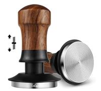 NOTSEK Tamper de café de 51 mm, herramienta de manipulación con resorte con base ondulada, madera de nogal de 51 mm con base de acero inoxidable 304 para portafiltro