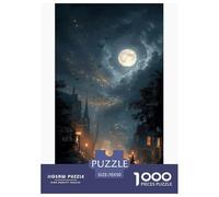 Notte illuminata Dalla Luna Puzzles 1000 Piezas Juego De Reto Juguete Adultos Y Más De 12 Años Castello Juego De Puzzle Reto Educativo Ocio Creativo Regalo Decoración Hogar 70x50cm/1000pcs