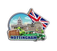 Nottingham - Imán para nevera de Inglaterra del Reino Unido, de madera, diseño de monumentos 3D, decoración de recuerdos coleccionables, hecho a mano -4332