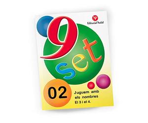 Nou-Set juguem amb els nombres 02 - El 3 i el 4. Quadern matemàtiques. Ed. Infantil.