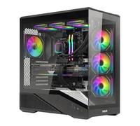 Noua Cool G5 - Caja ATX para PC Gaming, 0,60 mm, SPCC, 4 ventiladores Dual Halo RGB, 5 V, 3 pines, ADD, RGB, vidrio templado, 3 puertos USB 3.0/2.0, paneles laterales de cristal templado