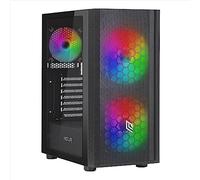 Noua Orizon M101 Caja PC Gaming ARGB E-ATX, ATX, Micro ATX-ITX, 3 Ventiladores ARGB LED Preinstalados (2*200mm + 1*120mm), Frontal Malla, Panel Lateral de Cristal Templado, USB 3.0, Color Negro