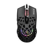 Noua Widow Ratón Gaming RGB, Sensor óptico precisión Pixart PMW 3212, 6 Niveles Ajustables hasta 7200 DPI, 7 Botones, Estructura de Panal, Diseño ultraligero de 68 g, USB, Negro