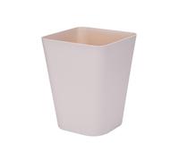 (NougatBrown)Small Waste Basket Trash Can Large Capacity Solid Color Easy to Clean Indoor Outdoor Plastic Garbage