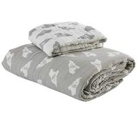 Noukies M&M20 - Funda nórdica ecológica, 100 x 140 cm, 1 unidad, color gris