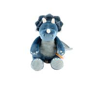 NOUKIE'S - Peluche musical de 20 cm para bebé, anillo de madera, sin pilas, juguete portátil compacto para viaje, cochecito de bebé, regalo de nacimiento, Dino Bleu Ops