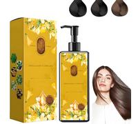 Nourishing Plant-Based Hair Color, Single Agent Floral Dye, Long-Lasting & Natural Hair Color Shampoo for Gray Coverage, Plant-Based Formulas for Men & Women - Instant Effect (Chestnut Brown)