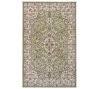 Nouristan Zahra Design Orient - Alfombra Oriental de Pelo Corto, Alfombra Oriental, Ideal para salón, Cocina, Dormitorio, Oficina, Comedor, Color Verde Salvia, Crema, 80 x 150 cm