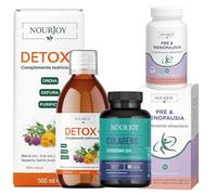 Nourjoy Mujer. Pre&Menopausia, Detox+ y Colágeno CoQ10 Antioxidante. Bienstar diario -