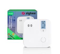 NOUS E12 Detector de Monóxido de Carbono ZigBee con Pantalla LCD - Alarma ≥85 dB, Notificaciones App, Sensor hasta 10 años, Compatible con Alexa, Google Home y Tuya, Requiere Hub ZigBee