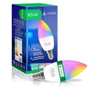 NOUS E14 Bombilla Matter Led Inteligente Wifi, Luz Fria-calida Regulable. RGB Habitacion Luces, Compatible con Alexa, Google Home, Tuya Smart Life, Home Assistant. Bombillas Colores