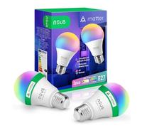 NOUS P3 Bombilla Inteligente WIFI RGB E27, Compatible con Alexa, Google Home y Homekit, Control por App y Voz, Multicolor, Matter, 9W - 2 Años de Garantía