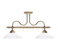 Nouveau Deckenleuchte Lámpara Verdadero Latón Bronceada Pantalla de Cristal E27