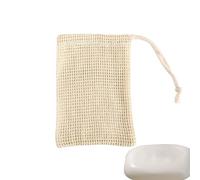 Nouveau Sac à Savon Artisanal - Sac à Savon En Filet De Ramie Et Jute | Pochette Exfoliante Soap Scrubber Pour Mousser Et Sécher | Porte-Savons Doux Avec Cordon De Serrage Pour Douche