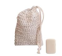 Nouveau Sac à Savon Artisanal - Sac à Savon En Filet De Ramie Et Jute | Pochette Exfoliante Soap Scrubber Pour Mousser Et Sécher | Porte-Savons Doux Avec Cordon De Serrage Pour Douche