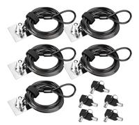 NouveLife Lot de 5 Antivol Ordinateur Portable Câble Antivol PC Câble de Sécurité Autocollant 3M Résistant Longueur de Câble de 2m avec 2 Clés pour Ordinateur Portable Tablette