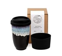 NOVA CERAMICS Taza de viaje - Taza de viaje de cerámica con tapa - Taza de café de viaje única para llevar - Vaso de café apto para microondas y lavavajillas - Regalos para mujeres, hombres, él y ella