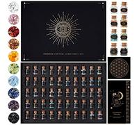 Nova Crystals CrystalsHealing Stones | Un conjunto de 50 botellas de deseos de piedras de chakra de cristal | Cristales curativos para principiantes, tarros de hechizos | Cristales reales en botellas
