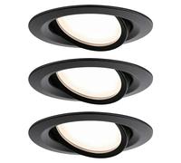 Nova Downlight empotrable LED redondo Nova Plus Led Coin (18 W, Negro, Blanco cálido, 3 ud.)