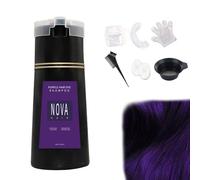 Nova Hair Dye Shampoo, Nova Hair Instant Dye Shampoo, Nova Hair Dye Shampoo, Trynova Hair Shampoo for Women and Men (Purple)