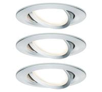 Nova Set de focos LED empotrables Nova Coin Reto (6,5 W, 3 ud., Blanco cálido, Diámetro: 8,4 cm, Aluminio)