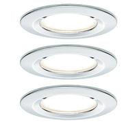 Nova Set de focos LED empotrables Nova Coin Rigid (6,5 W, 3 ud., Blanco cálido, Diámetro: 7,8 cm, Cromo)