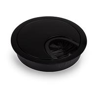 Novaato Pasacables Mesa Oficina 2 Canaletas para Cableado, Tapa Cables de Metal para Esconder debajo del Escritorio, Organizador Cables para Oficina y Hogar con Cepillo en Junta Antipolvo, Negro 60 mm