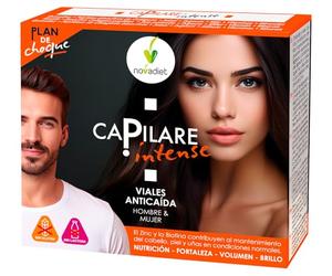 NOVADIET - CAPILARE INTENSE Con Zinc, Biotina y Vitaminas C, B2, B3 Y B6 - Para el Mantenimiento de Piel y Uñas y Para Prevenir la Caída del Cabello - 10 Viales de 15 ml