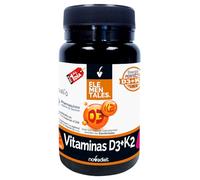 Novadiet - ELEMENTALES VIT. D3+K2 con Vitaminas D3 y K2 - Mantenimiento de Huesos y Pérdida de Densidad Ósea - Cuidado Cardiovascular Preventivo - Envase de 60 Cápsulas Blandas